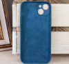 Силиконовый чехол для iPhone 15 Plus с закрытой камерой деним