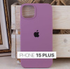 Силиконовый чехол для iPhone 15 Plus с открытой камерой светло-фиолетовый