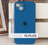 Силиконовый чехол для iPhone 15 Plus с закрытой камерой деним