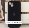 Силиконовый чехол для iPhone 15 Plus с закрытой камерой черный