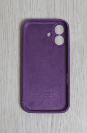 Силиконовый чехол для iPhone 16 с закрытой камерой Фиолетовый