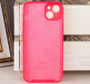Силиконовый чехол для iPhone 15 Plus с закрытой камерой розовый