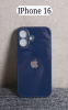 Чехлы стеклянные для iPhone 16 т-синий