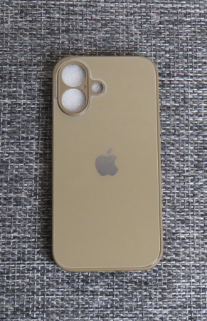 Чехлы стеклянные для iPhone 16 Коричневый