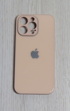 Чехлы стеклянные для iPhone 16 Pro Max пудровый