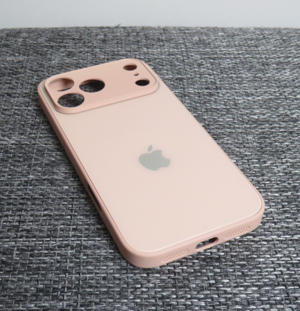 Чехлы стеклянные для iPhone 17 Pro Max пудровый