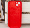 Силиконовый чехол для iPhone 15 Plus с закрытой камерой красный