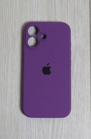 Силиконовый чехол для iPhone 16 с закрытой камерой Фиолетовый
