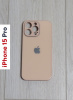 Чехлы стеклянные для iPhone 15 Pro пудровый