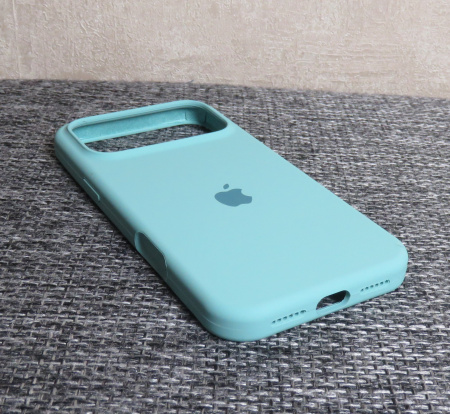 Силиконовый чехол для iPhone 17 Pro с открытой камерой Мятный
