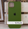 Силиконовый чехол для iPhone 15 Plus с открытой камерой хаки
