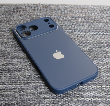 Чехлы стеклянные для iPhone 17 Pro т-синий