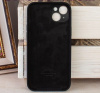 Силиконовый чехол для iPhone 15 Plus с закрытой камерой черный