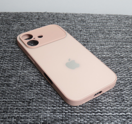 Чехлы стеклянные для  iPhone 17 пудровый