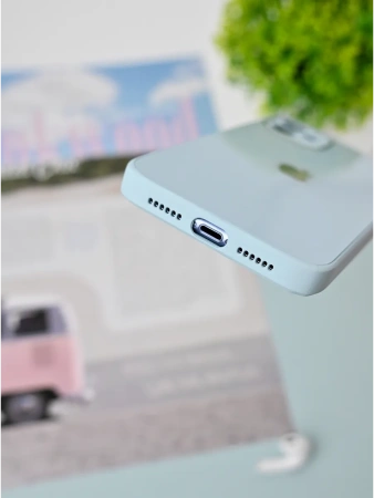Чехлы стеклянные для iPhone 12 Светло-голубой