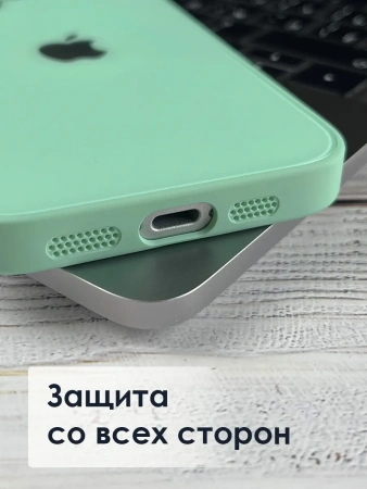 Чехлы стеклянные для iPhone 15 Pro Мятный