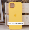 Силиконовый чехол для iPhone 15 Plus с открытой камерой Желтый