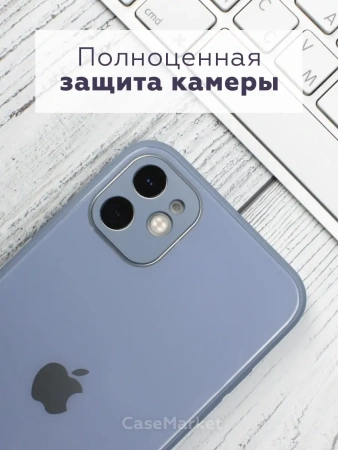 Чехлы стеклянные для iPhone 12 Титановый