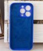 Силиконовый чехол для iPhone 16 Pro с закрытой камерой индиго