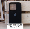 Силиконовый чехол для iPhone 16 Pro с открытой камерой Черный