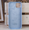 Силиконовый чехол для iPhone 15 Plus с открытой камерой голубой