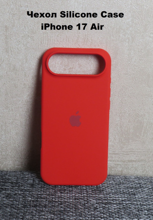 Силиконовый чехол для iPhone 17 Air с открытой камерой Красный