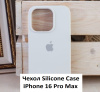 Силиконовый чехол для iPhone 16 Pro Max с открытой камерой Белый