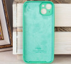 Силиконовый чехол для iPhone 15 Plus с закрытой камерой мятный