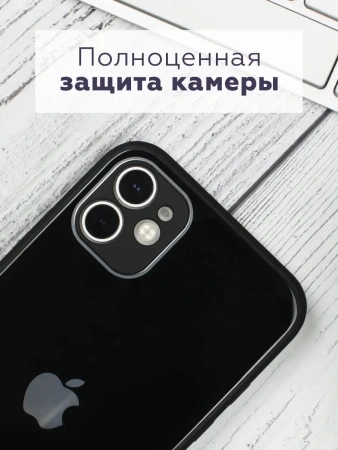 Чехлы стеклянные для iPhone 12 Черный