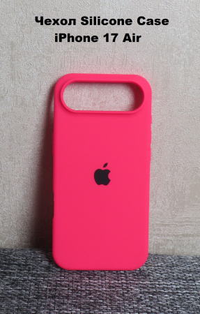 Силиконовый чехол для iPhone 17 Air с открытой камерой розовый