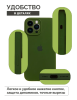Силиконовый чехол для iPhone 16 Pro Max с закрытой камерой т-зеленый