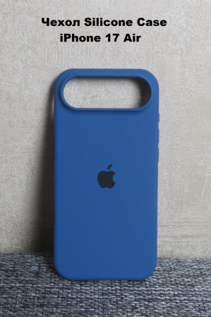 Силиконовый чехол для iPhone 17 Air с открытой камерой деним