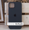 Силиконовый чехол для iPhone 15 Plus с открытой камерой Серый