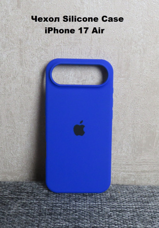 Силиконовый чехол для iPhone 17 Air с открытой камерой индиго