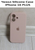 Силиконовый чехол для iPhone 16 Plus с закрытой камерой пудровый