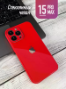 Чехлы стеклянные для iPhone 15 Pro Max Красный