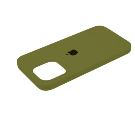 Силиконовый чехол для iPhone 16 Pro Max с открытой камерой хаки