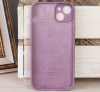 Силиконовый чехол для iPhone 15 Plus с закрытой камерой светло-фиолетовый