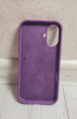 Силиконовый чехол для iPhone 16 с открытой камерой Фиолетовый