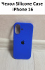 Силиконовый чехол для iPhone 16 с открытой камерой индиго