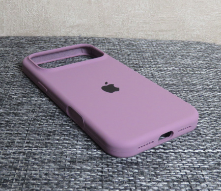 Силиконовый чехол для iPhone 17 Pro Max с открытой камерой светло-фиолетовый