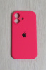 Силиконовый чехол для iPhone 16 с закрытой камерой розовый
