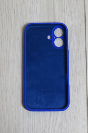 Силиконовый чехол для iPhone 16 с закрытой камерой индиго