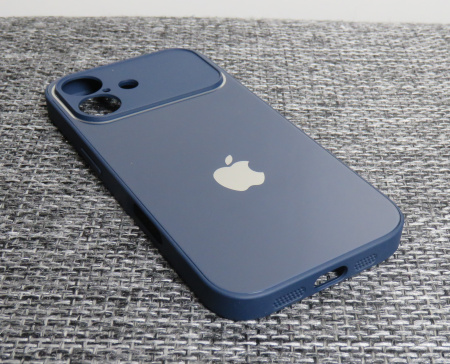 Чехлы стеклянные для  iPhone 17 т-синий