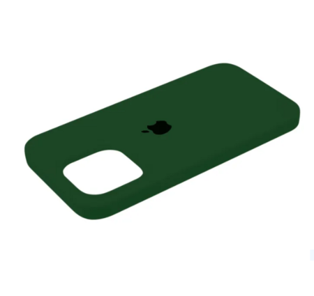 Силиконовый чехол для iPhone 16 Pro Max с открытой камерой т-зеленый